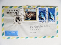 Cover Sent From Brazil 1969 Natal Christmas Noel Satellite Communication - Lettres & Documents