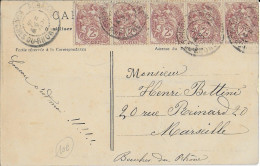 TYPE BLANC - 1904 - BEL AFFRANCHISSEMENT MULTIPLE Sur CARTE De AUBAGNE - 1900-29 Blanc