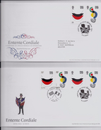GREAT BRITAIN 2546/47 + French Stamps -  2 FDC's - Entente Cordiale - 2001-2010 Em. Décimales
