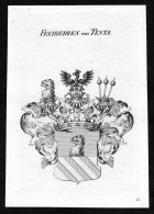 Freiherren Von Testa - Testa Wappen Adel Coat Of Arms Kupferstich  Heraldry Heraldik - Estampes & Gravures