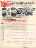 50 - CHERBOURG- FACTURE SIMON FRERES- FABRIQUE MACHINES AGRICOLES INDUSTRIELLES- FONDERIE-LAITERIE-BEURRERIE-1906 - Petits Métiers