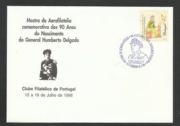 Portugal Humberto Delgado Combattant Liberté Cachet Commemoratif 1996 Delgado Freedom Fighter Event Postmark - Postal Logo & Postmarks