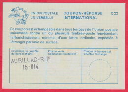 219352 /  International Reply Coupon Reponse C 22 - Aurillac - R.P. 15-014 ,   France Frankreich Francia - Antwortscheine