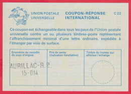 219353 /  International Reply Coupon Reponse C 22 - Aurillac - R.P. 15-014 ,   France Frankreich Francia - Reply Coupons