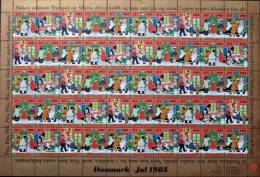 Denmark Christmas Seal 1983 MNH Full Sheet Unfolded   Christmas Song - Feuilles Complètes Et Multiples