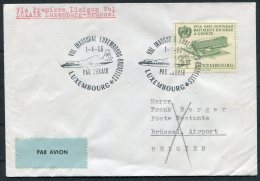 1966 Luxembourg Belgium LUXAIR First Flight Cover Europa - Brussels - Storia Postale