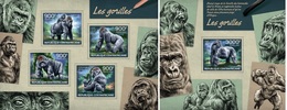 Centrafrica 2014, Animals, Gorillas, 4val In BF+BF - Gorilas