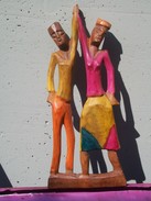 STATUETTA CON UOMO E DONNA   IN LEGNO Da SANTO DOMINGO - Afrikanische Kunst