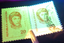 Argentina 1977 U. YT1071v. San Martin. Parcial Fosforescencia. RARO. See Desc. - Used Stamps