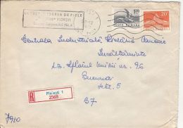 60072- MARASESTI MAUSOLEUM, BRIDGE, SHIP, STAMPS ON REGISTERED COVER, 1976, ROMANIA - Covers & Documents