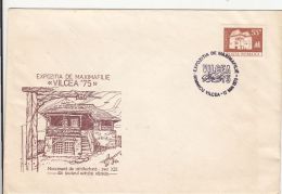 60136- VALCEA VILLAGE MUSEUM, HOUSE, PHILATELIC EXHIBITION, SPECIAL COVER, 1975, ROMANIA - Briefe U. Dokumente