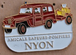 AMICALE SAPEURS POMPIERS - NYON - CANTON DE VAUD - JEEP - SUISSE - SCHWEIZ - FEUERWEHRMANN - FIREFIGHTER - SWISS - (17) - Firemen