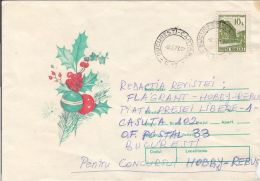 60192- MISTLETOE, ORNAMENTS, SPECIAL COVER, 1993, ROMANIA - Covers & Documents