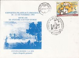 60194- GIURGIU FORTRESS ANNIVERSARY, SPECIAL COVER, 1995, ROMANIA - Cartas & Documentos