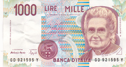 Billet ITALIE 1000 Lire TTB De 26/05/1994  Portrait De Montessori Maria @ KM : 114 @ GD 921595 Y - 1000 Lire