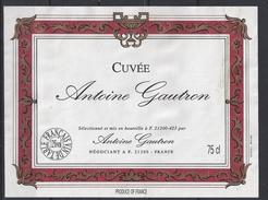 ETIQUETTE VIN De TABLE - Cuvée Antoine Gautron à Beaune - Bourgogne