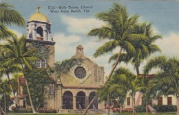 Florida West Palm Beach Holy Trinity Church 1954 Curteich - West Palm Beach