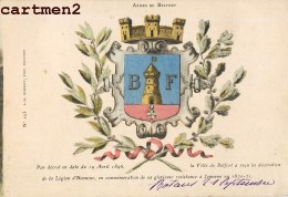 LES ARMES DE BELFORT GUERRE 1870 PRUSSE BLASON GRUSS J.B. SCHMITT - Belfort - City