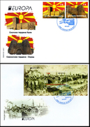 Macedonia 2017 Europa CEPT, Fortresses, Castles, Architecture, Set + Block FDC - 2017