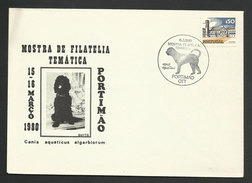 Portugal Cachet Commémoratif Chien D´eau Portugais 1980 Event Postmark Portuguese Water Dog - Flammes & Oblitérations