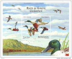 Romania ,2007 BIRDS VERY RARE BLOCK IMPERFORATED NUMEROTE MNH,OG,TIRAJ LIMITE - Full Sheets & Multiples