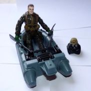 GI JOE CANOE DE SAUVETAGE + SOLDAT ARME D'UN COUTEAU + CASQUE CHAP MEI - GI Joe