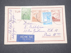 TURQUIE - Entier Postal + Compléments Par Avion Pour La France En 1945 - L 7489 - Ganzsachen