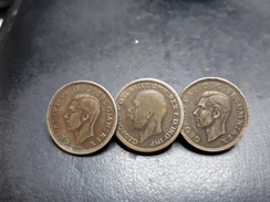 3 PIECES DE SIX PENCE MONTEES EN BROCHE - Variétés Et Curiosités