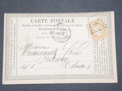 FRANCE - Carte Précurseur Commerciale De La Ferté Macé Pour Fresnay Sur Sarthe En 1874 , Affranchissement Cérès - L 7498 - Vorläufer