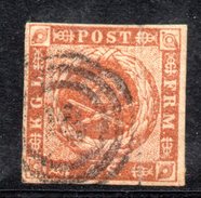 XP354 - DANIMARCA 1854 , 4s. Unificato N. 4  Usato - Used Stamps