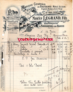 50 - SOURDEVAL LA BARRE- FACTURE MAURICE LEGRAND FILS- AU BOURGNEUF-FABRIQUE COUVERTS ARGENTE NICKEL ACIER FORGE-1931 - Petits Métiers
