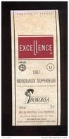 Etiquette De Vin Bordeaux Supérieur 1987 - Excellence - Cacher Bokobsa - Thème Religion - Religioni