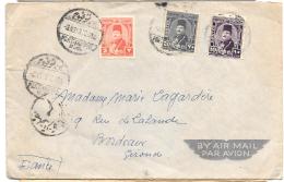 LETTRE PAR AVION  EGYPTE... TIMBRES N°  224.228.231  POUR BORDEAUX..1949.....  TBE..SCAN - Briefe U. Dokumente