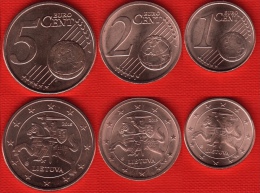 Lithuania Euro Set (3 Coins): 1, 2, 5 Cents 2015 UNC - Lituania