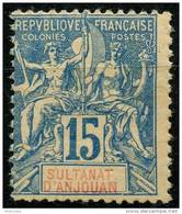 Anjouan (1892) N 6 * (charniere) - Otros & Sin Clasificación