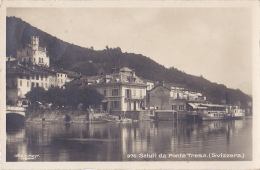 Saluti Da Ponte Tresa (bateau D'excurtion à Quai) Circulé 1930 - Ponte Tresa
