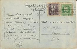 CARTE POSTALE 1934 AVEC  2 TIMBRES A DESTINATION DE LA FRANCE - Briefe U. Dokumente