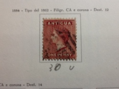 93743)  Antigua 1884 Effige Della Regina Vittoria- 1 P-carminio N.13 S.usato - 1858-1960 Colonia Britannica