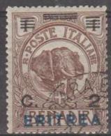 ERITREA - 1924 2c On 1b Elephant Surcharge. Scott 81. Used - Eritrea