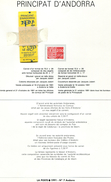 Andorre-1991-document De La Poste-Blason D'Andorre -carnet ( N°7) - Storia Postale