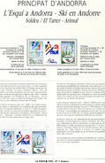 Andorre-1993-document De La Poste-Ski En Andorre ( N°1) - Briefe U. Dokumente