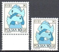 Poland 1996/97 - Signs Of The Zodiac - Pisces - Mi 3612 X,y  - MNH(**) - Nuovi