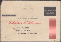 1958-EP-10 CUBA REPUBLICA CIRCA 1958. POSTAL STARIONERY FRANQUEO PAGADO SELECCIONES. - Covers & Documents