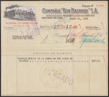 E5267 CUBA. 1956. FACTURA COMPAÑIA DE RON BACARDI. - Chèques & Chèques De Voyage