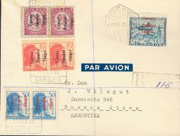 DEPENDENCIAS POSTALES ESPAÑOLAS. Tánger. SOBRE 100(2), 103(2), 104(2), 106 1939. 25 Cts, 45 Cts Y 50 Cts, - Maroc Espagnol