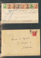 DEPENDENCIAS POSTALES ESPAÑOLAS. Sáhara. SOBRE (1932ca). Espectacular Y único Conjunto Con Cartas E - Sahara Spagnolo