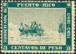 DEPENDENCIAS POSTALES ESPAÑOLAS. Puerto Rico. * MH 101 3 Ctvos Verde. MAGNIFICO Y RARO. (Edifil 2017: 350€) - Puerto Rico