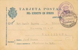 DEPENDENCIAS POSTALES ESPAÑOLAS. SOBRE EP3 1929. Tarjeta Postal Del Ejército En Africa De VILLA SANJURJO A - Spaans-Marokko