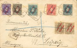 DEPENDENCIAS POSTALES ESPAÑOLAS. Marruecos. SOBRE 5/6, 8/10, Tánger 1(2) 1910. 15 Cts Violeta, 20 Cts Piza - Spaans-Marokko