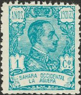 DEPENDENCIAS POSTALES ESPAÑOLAS. La Agüera. ** MNH 14a 1 Cts Azul Pálido. Variedad SIN DIERESIS, En L - Autres & Non Classés